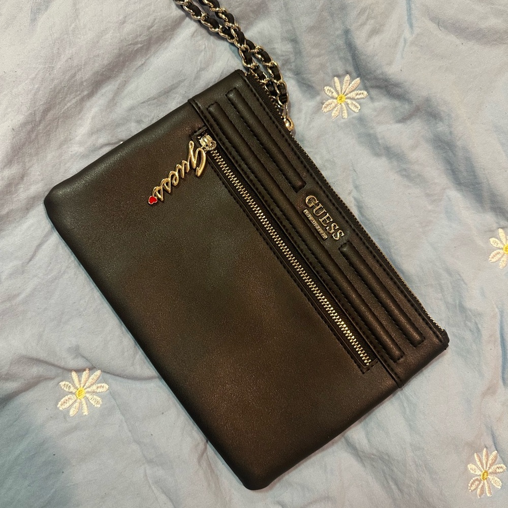 Guess Black Chain Strap Clutch